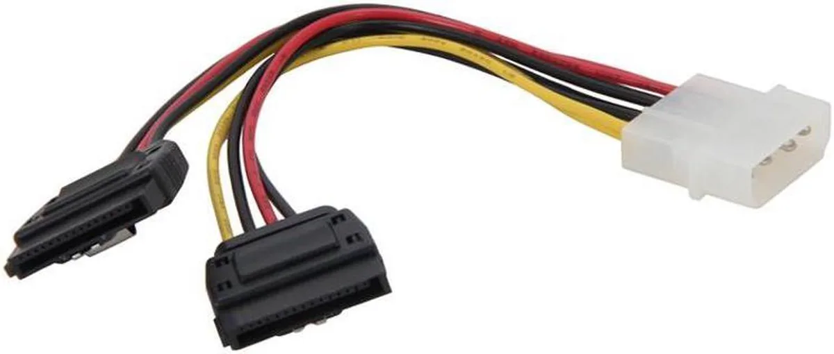 Vszerda Vszerda Molex 4-pin Male to 2 x SATA 15-pin Female Y Splitter Cable 6 inch — product photo
