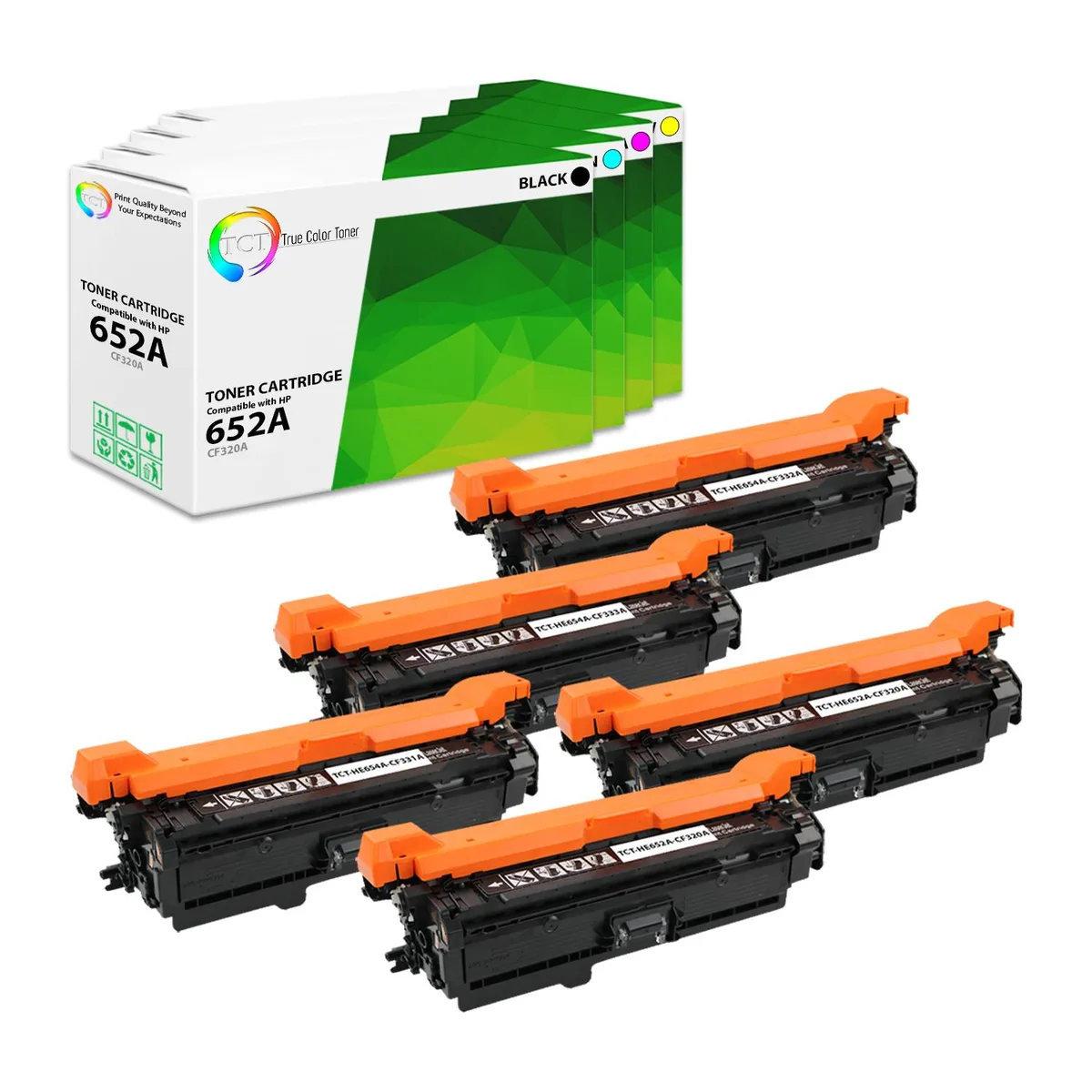 True Color Toner True Color Toner 652A 654A 5-pack toner cartridge CF320A CF331A CF332A CF333A — product photo