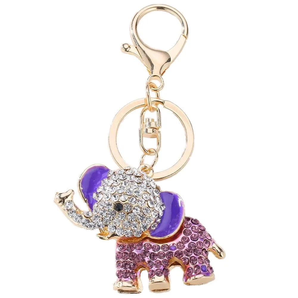  Viator Gear Purple Elephant Crystal Keychain Charm Black — product photo