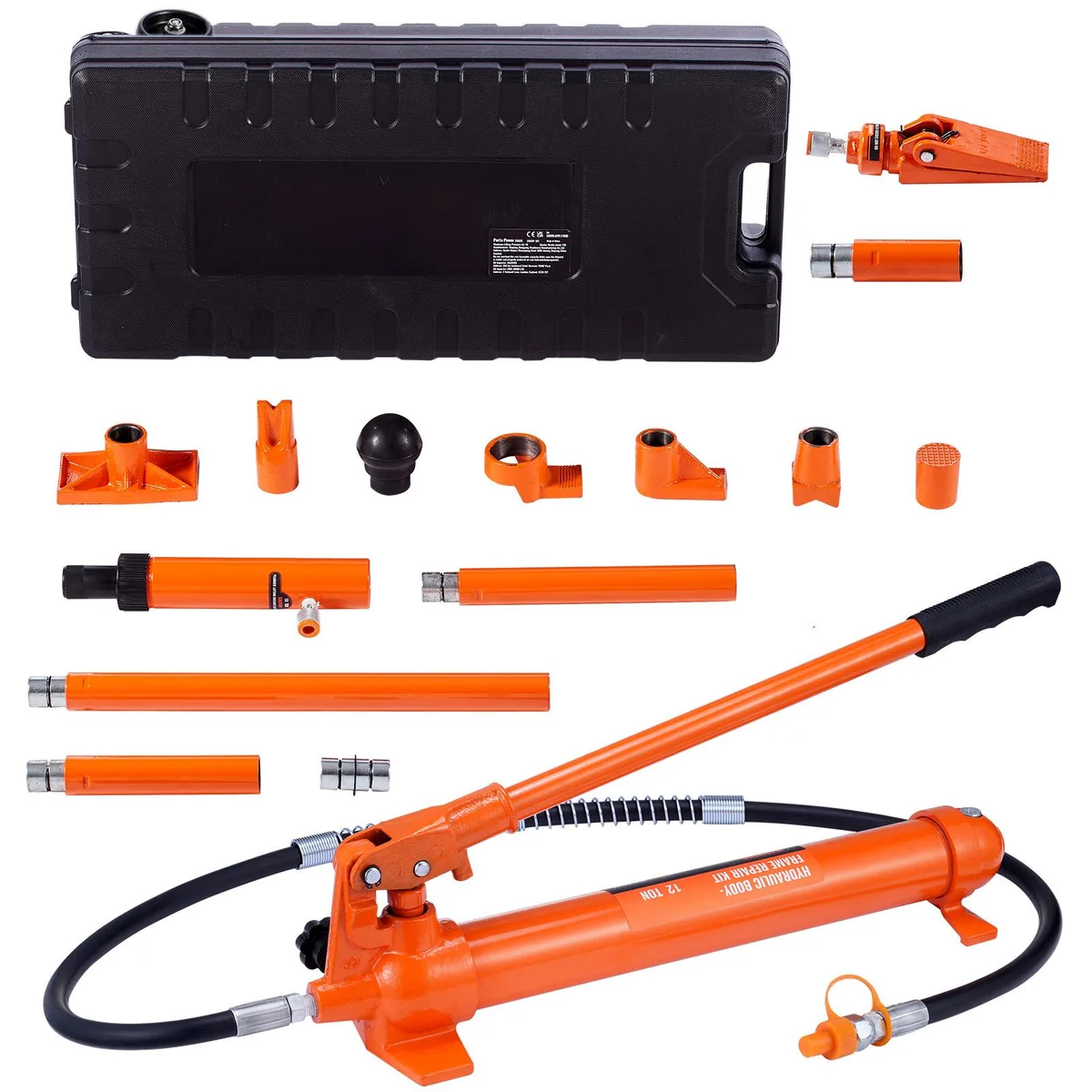 VEVOR VEVOR 12 Ton Porta Power Kit Hydraulic Ram Pump 4.6 ft Hose Storage Case — product photo