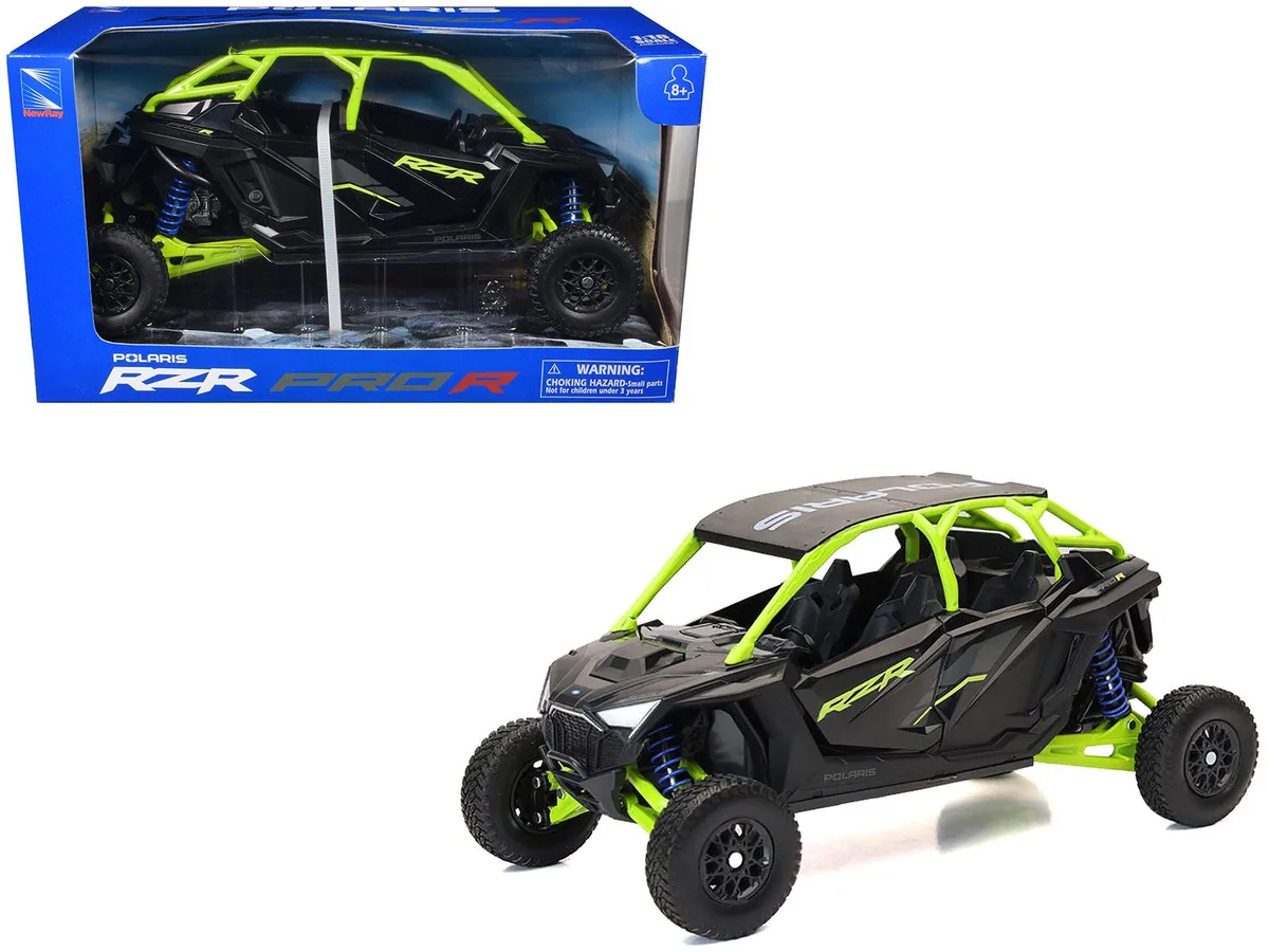 New Ray Toys New Ray Toys Polaris RZR Pro R UTV Black Lime Green 1/18 Diecast Hobby Collectible — product photo