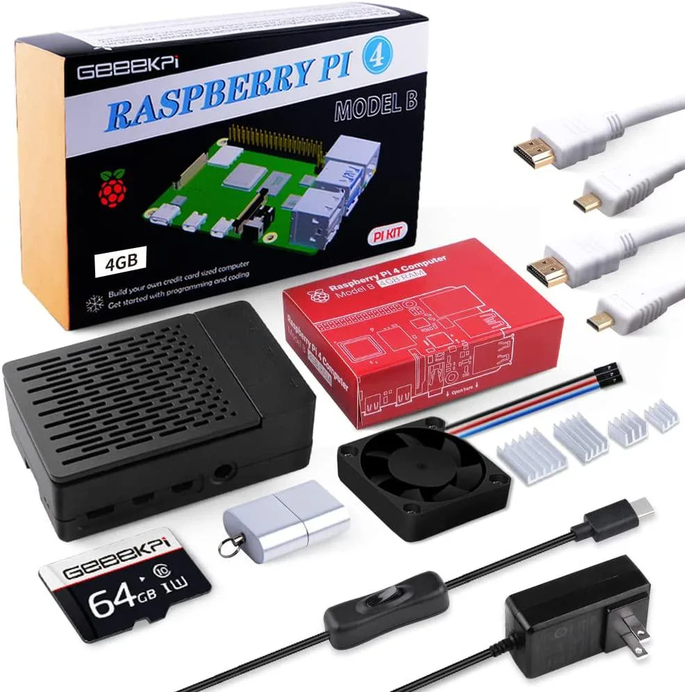 BFKK BFKK Raspberry Pi 4 4GB Starter Kit 64GB Edition with PWM Fan 18W Power Supply HDMI Cables barebone mini PC — product photo