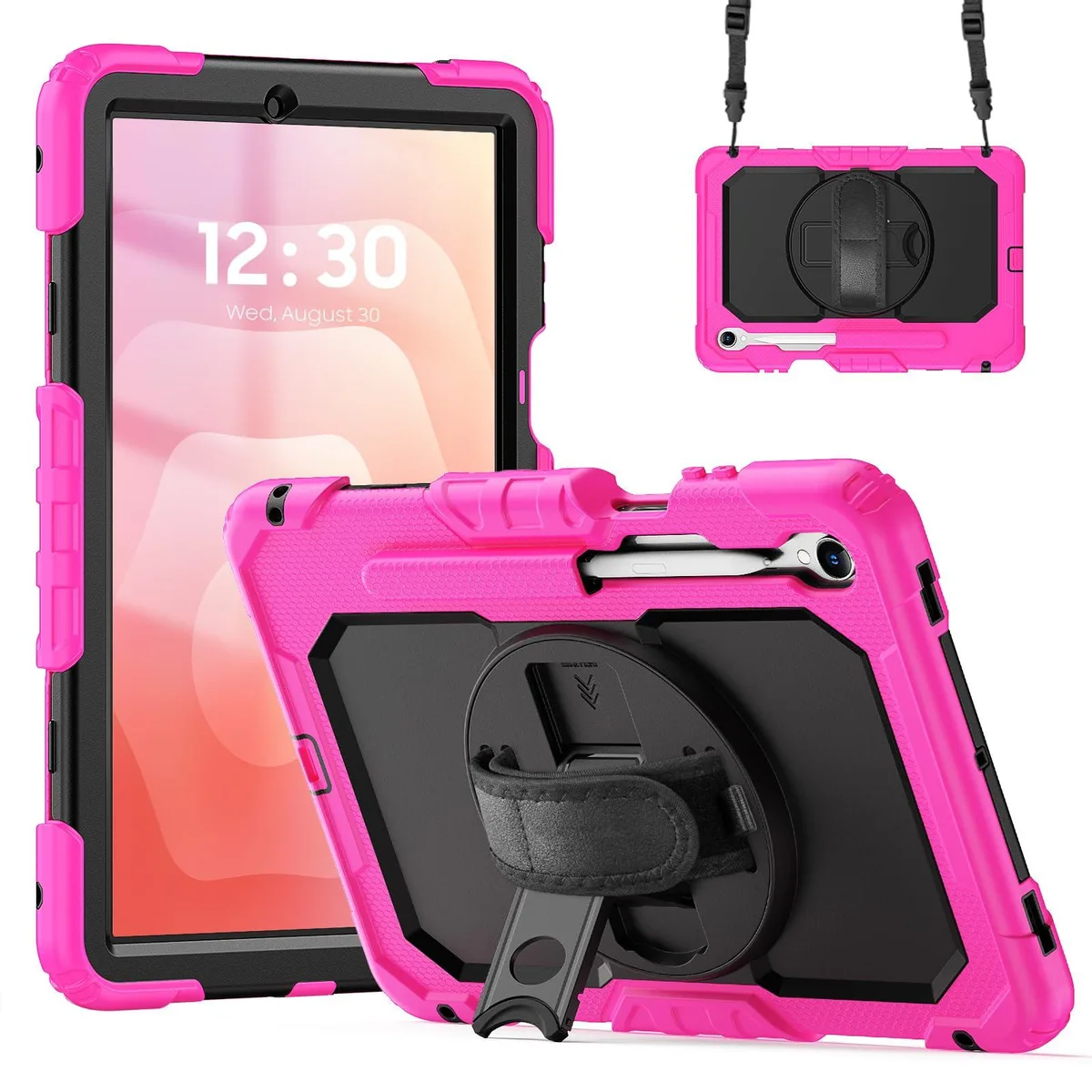 Rose protective case with 360° rotatable kickstand, hand strap and detachable shoulder strap for 11" 2025 Samsung Galaxy Tab S11