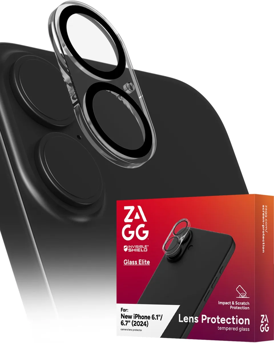 ZAGG ZAGG Glass Elite Anti-Glare Camera Lens Protector for iPhone 16 Plus 16 Clear cover — product photo