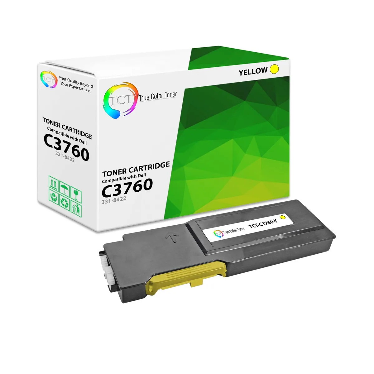True Color Toner True Color Toner 3760 Yellow High Yield Toner Cartridge 9000 Pages — product photo