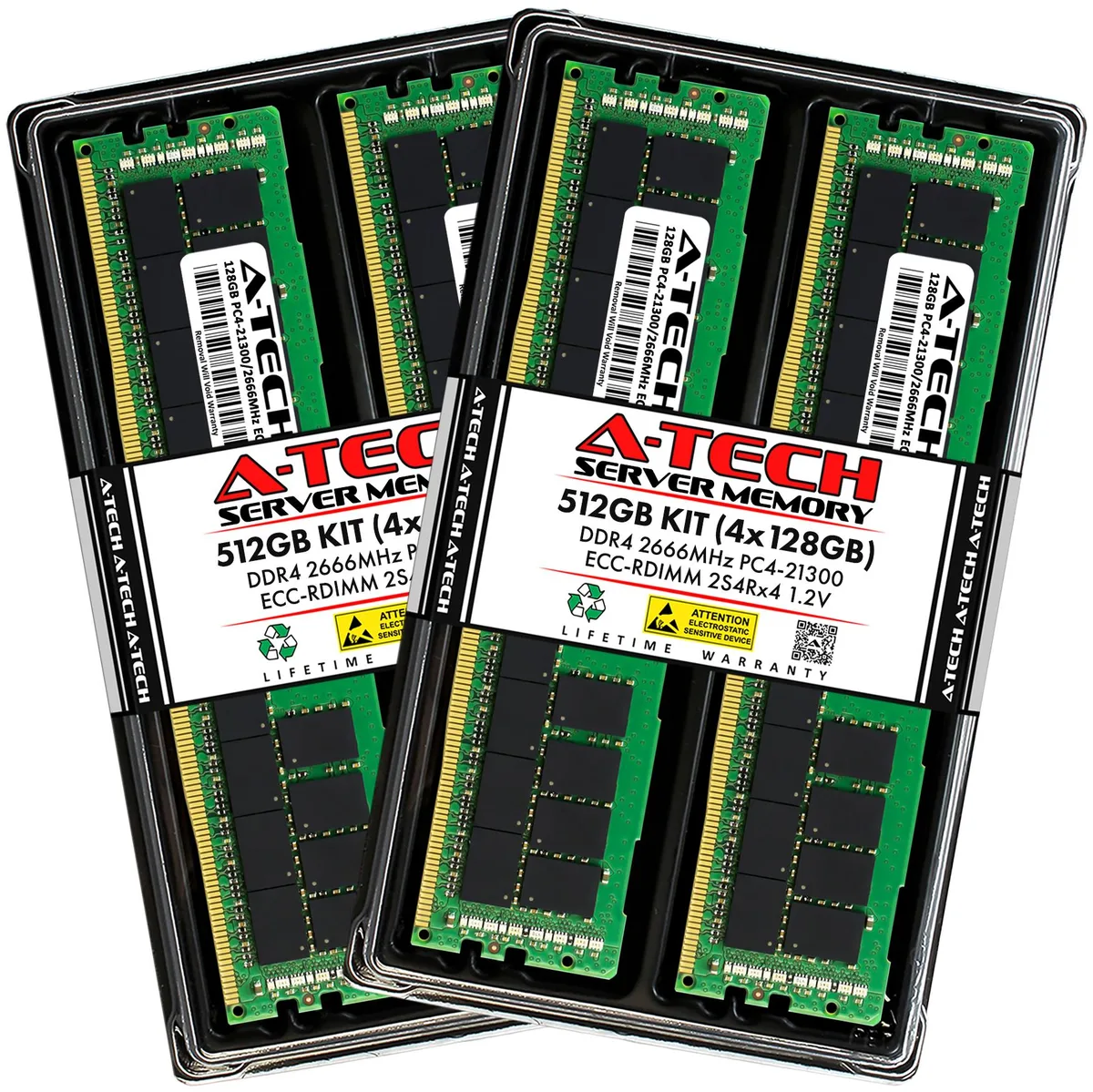 A-Tech A-Tech 512GB (4x128GB) DDR4 2666 ECC RDIMM 2S4Rx4 3DS Server RAM — product photo