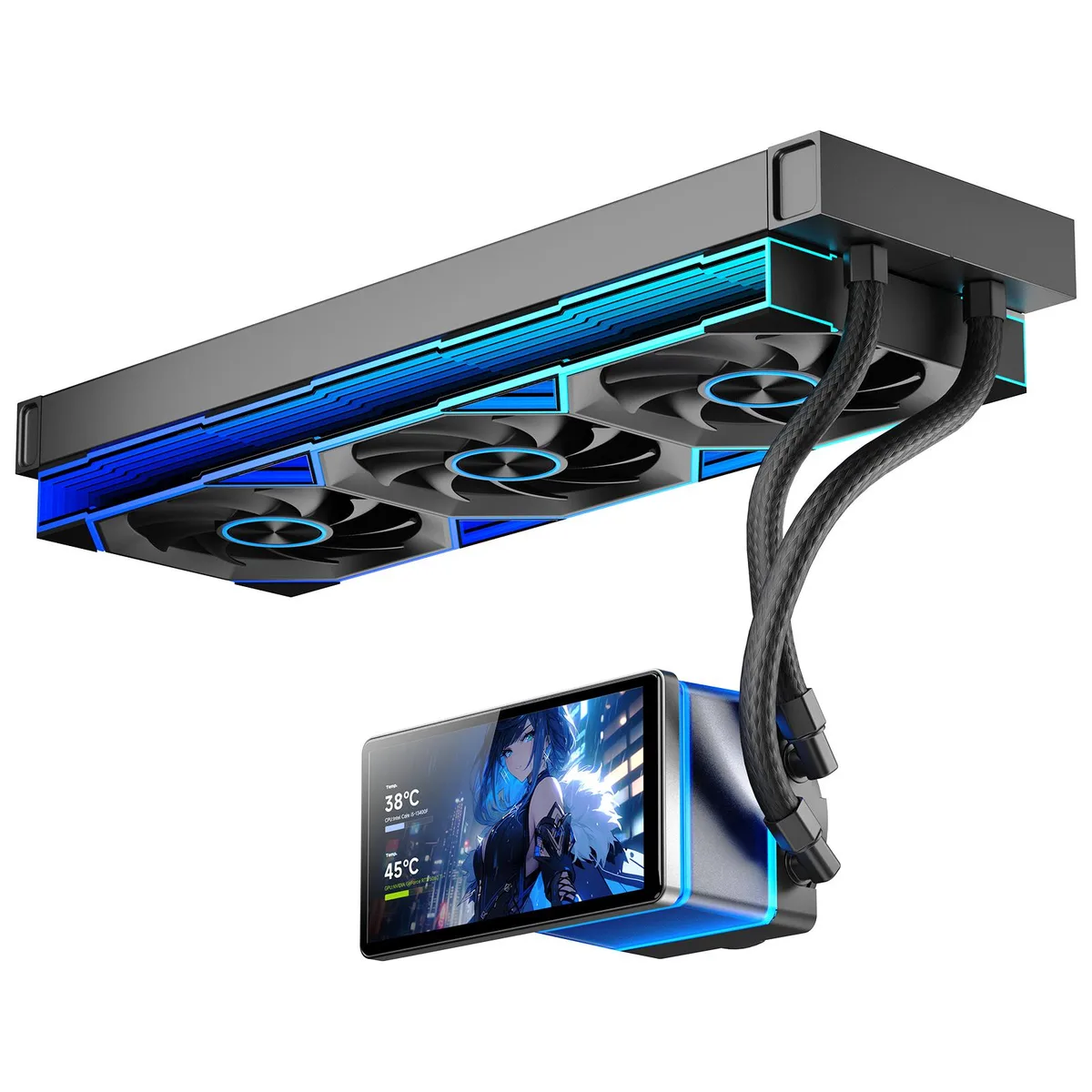 Jungle Leopard Jungle Leopard PF 360 liquid cooler 5.5-inch LCD ARGB Black — product photo