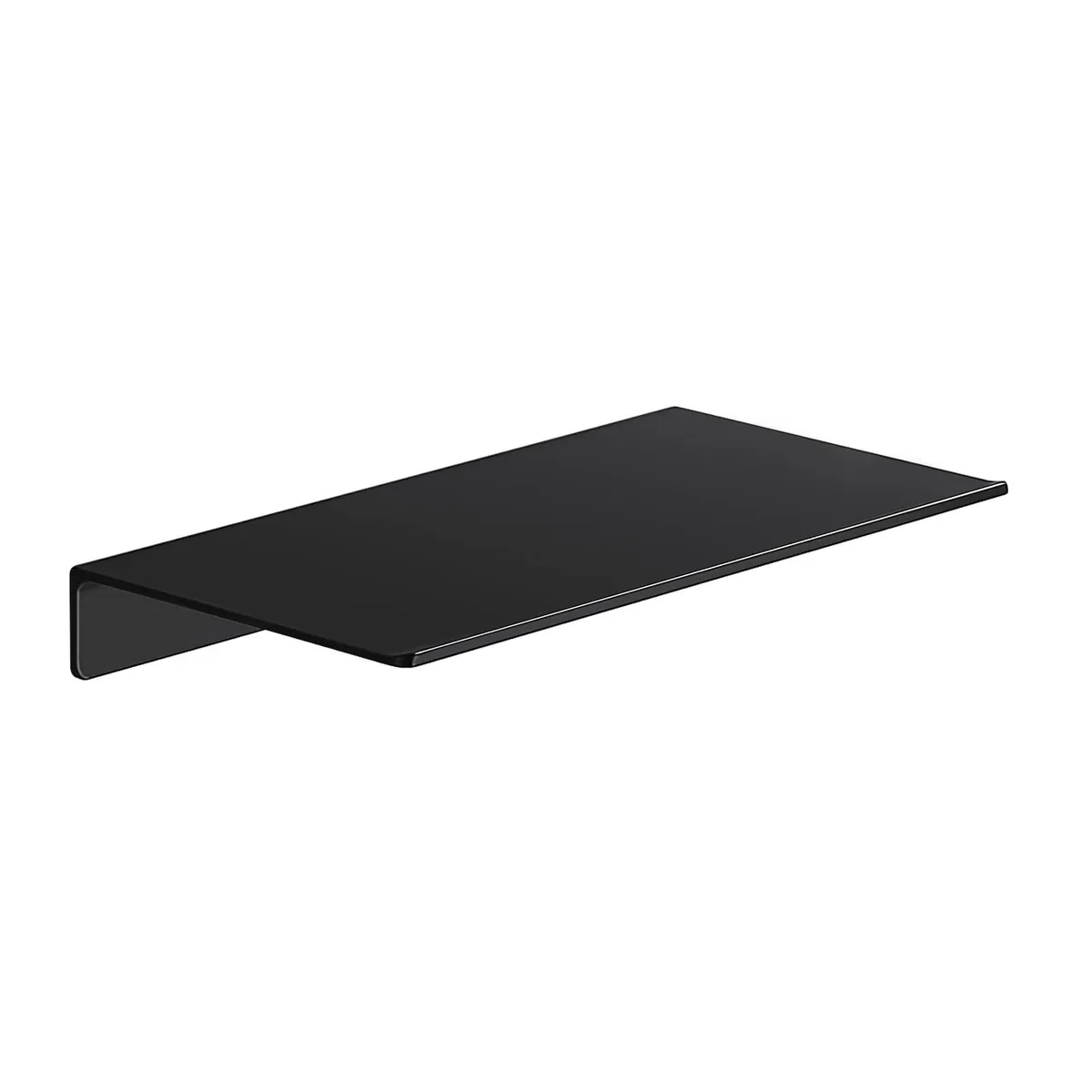 Small matte black aluminum floating shelf, 7.87 inches wide