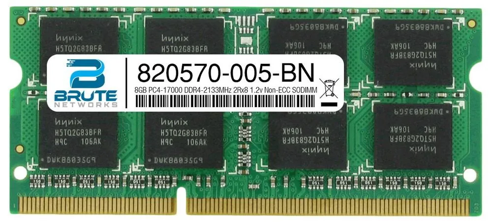 Brute Networks Brute Networks 8GB DDR4 2133 CL15 1.2V Non-ECC SODIMM 2Rx8 — product photo
