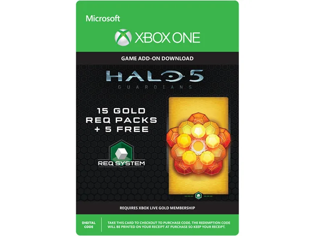 Microsoft Microsoft 7LM-00005 Halo 5: Guardians 15 Gold REQ Packs + 5 Free downloadable game — product photo