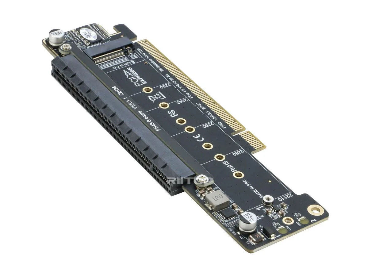 RIITOP RIITOP PCIe 4.0 x16 Dual NVMe Adapter with PCIe x16 (x8 Signal) — product photo