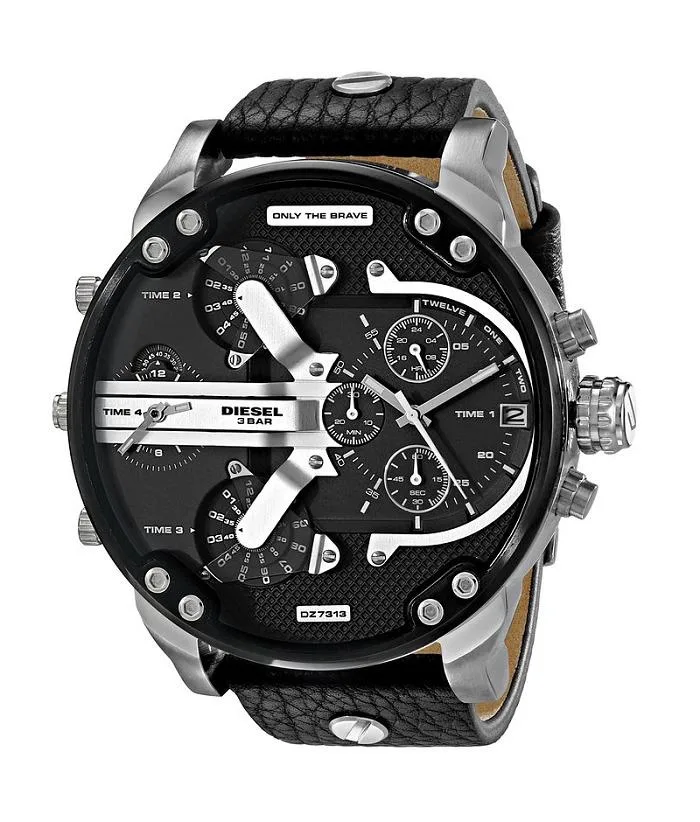 Diesel Diesel Mr Daddy 2.0 Chronograph 57mm Black Leather Watch DZ7313 — product photo