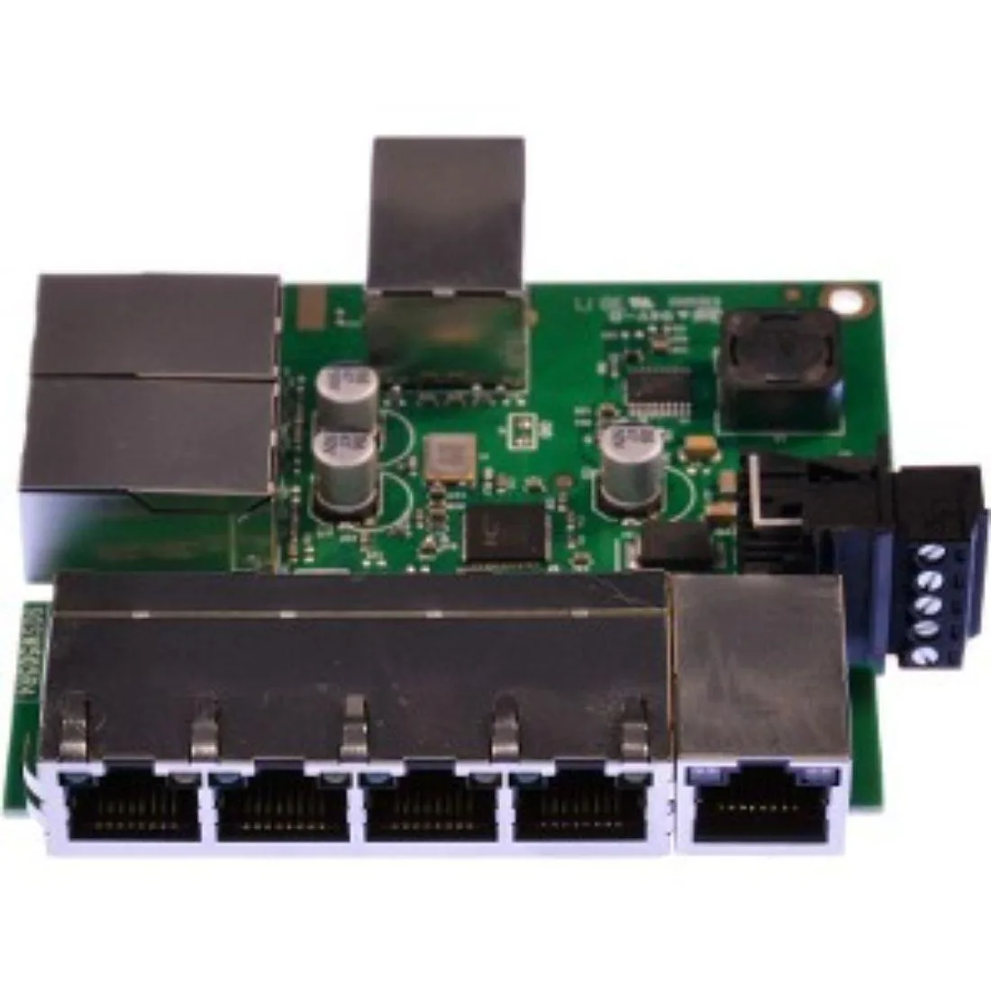 Compact eight-port industrial Ethernet switch in a metal enclosure