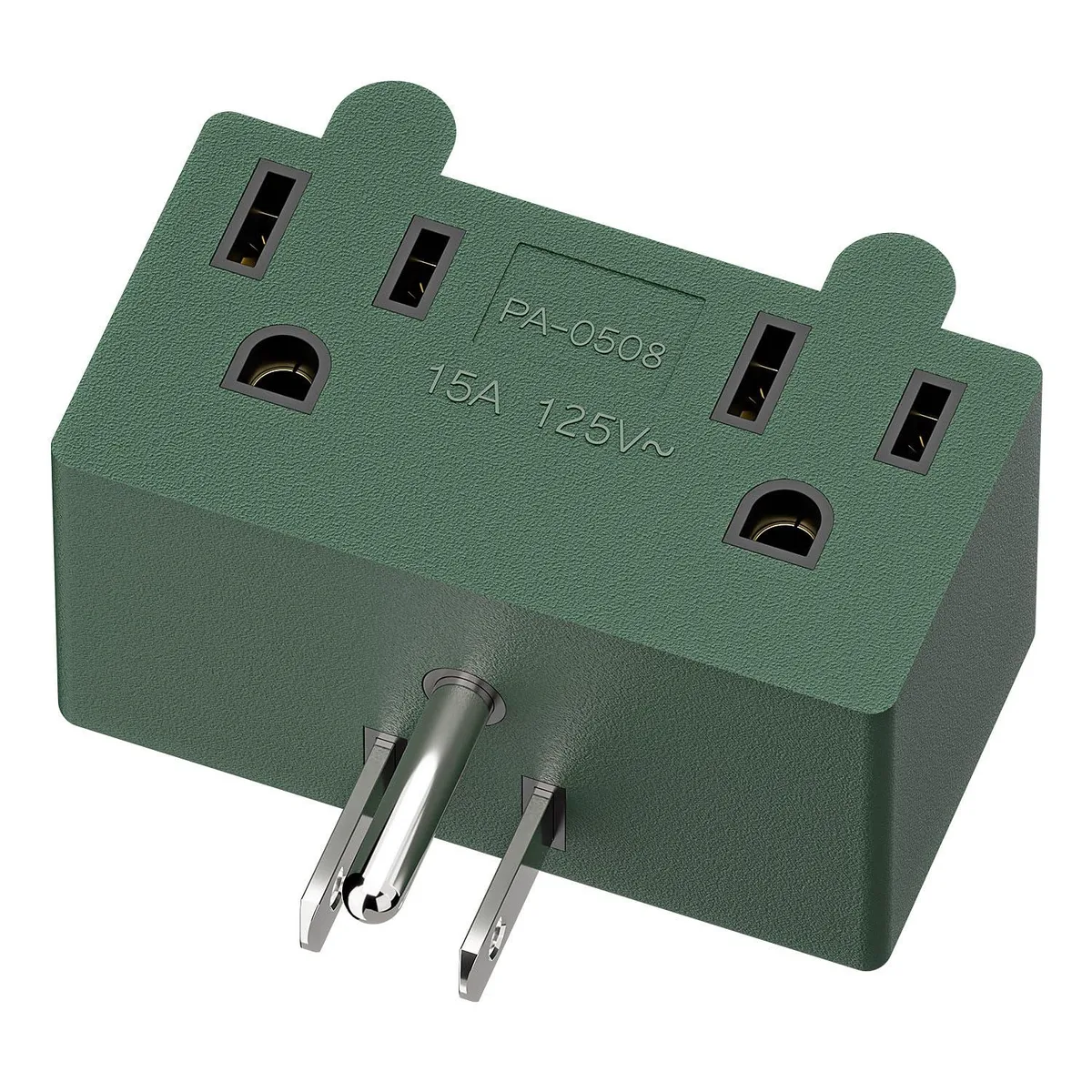 LORDWORLD LORDWORLD Downward Angled Power Adapter 5-15P to Dual 5-15R 90° 15A 125V 1870W Black — product photo