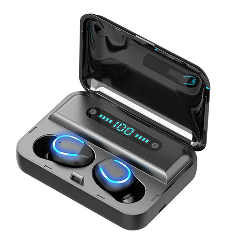 Teamyo Teamyo True Wireless Earbuds Bluetooth 5.0 IPX7 3000mAh Case Black — product photo