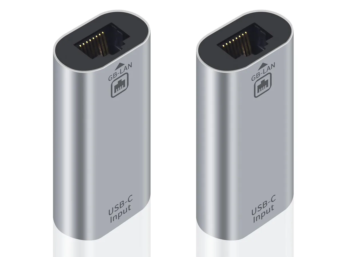Corn Electronics Corn Electronics RJ45 USB Display Adapter 10/100/1000Mbps Gigabit Ethernet USB-C to RJ45 Gray — product photo