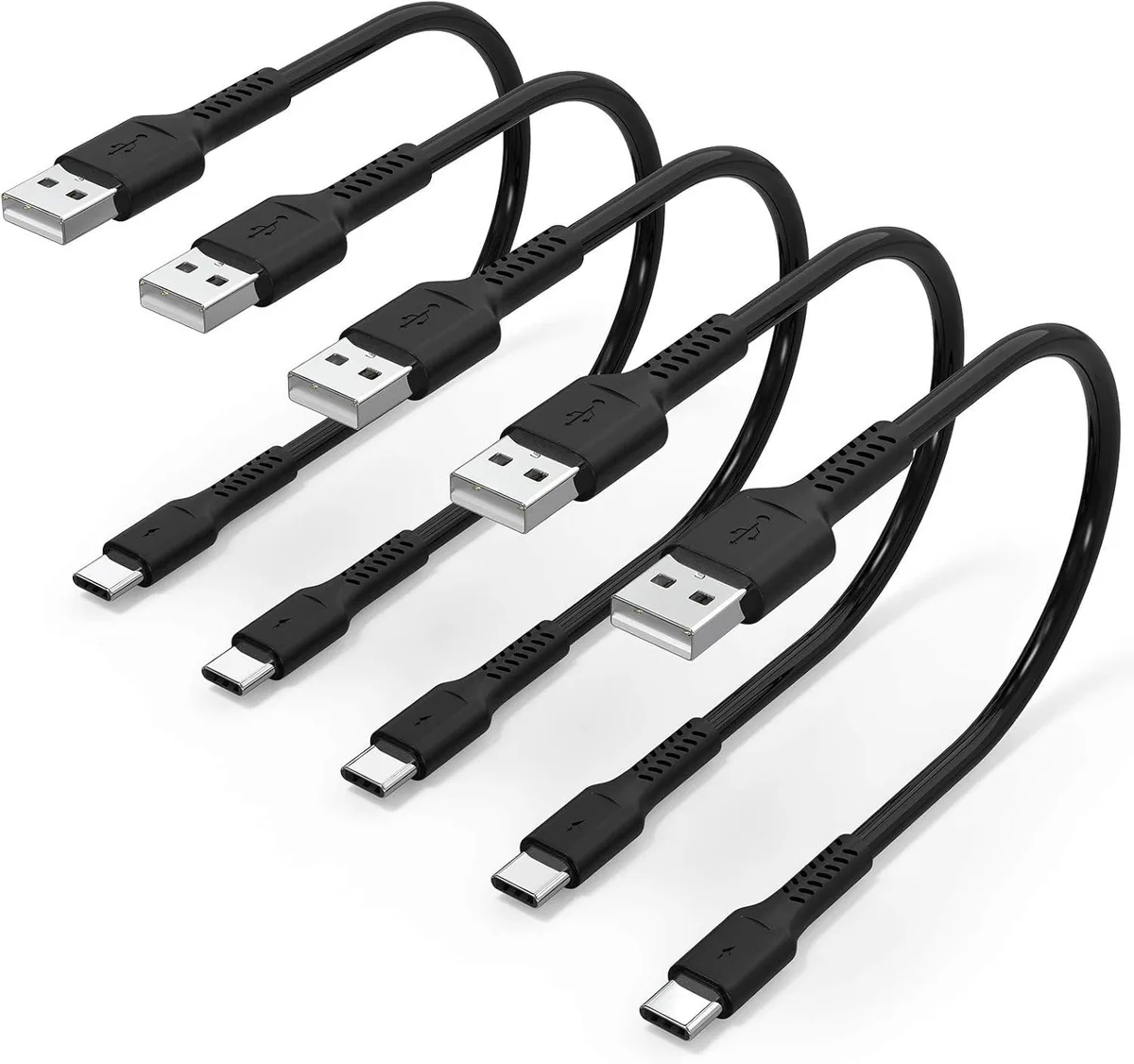 BFKK BFKK USB-A to USB-C cable 30 cm 5-pack black — product photo