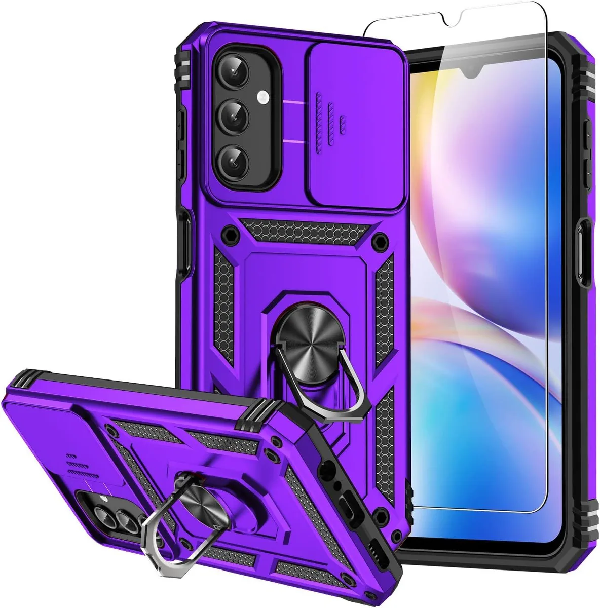 TAURKENAM TAURKENAM Galaxy A14 5G Case Purple with Kickstand and Screen Protector — product photo