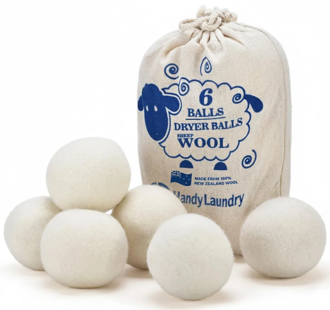  Wool Dryer Balls 2.5 Inch 6-Pack — product photo