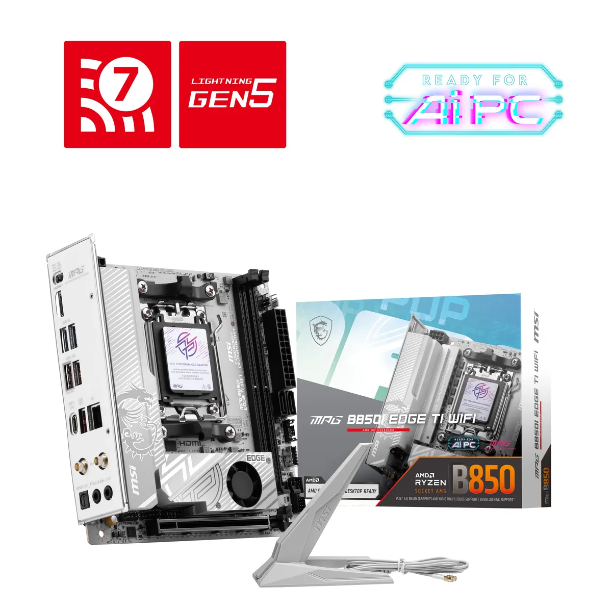 MSI MSI B850I EDGE TI WIFI AMD motherboard — product photo