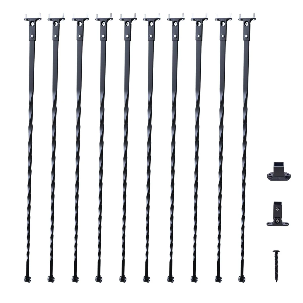 VEVOR VEVOR ZX-LX44in-10 10-Pack 44'' Galvanized Steel Balusters Matte Black — product photo