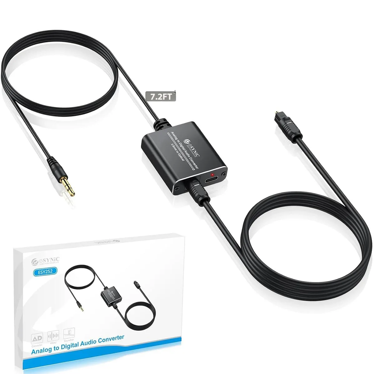  SYSONIC ESY252 3.5mm to Toslink Digital Optical Audio Cable — product photo