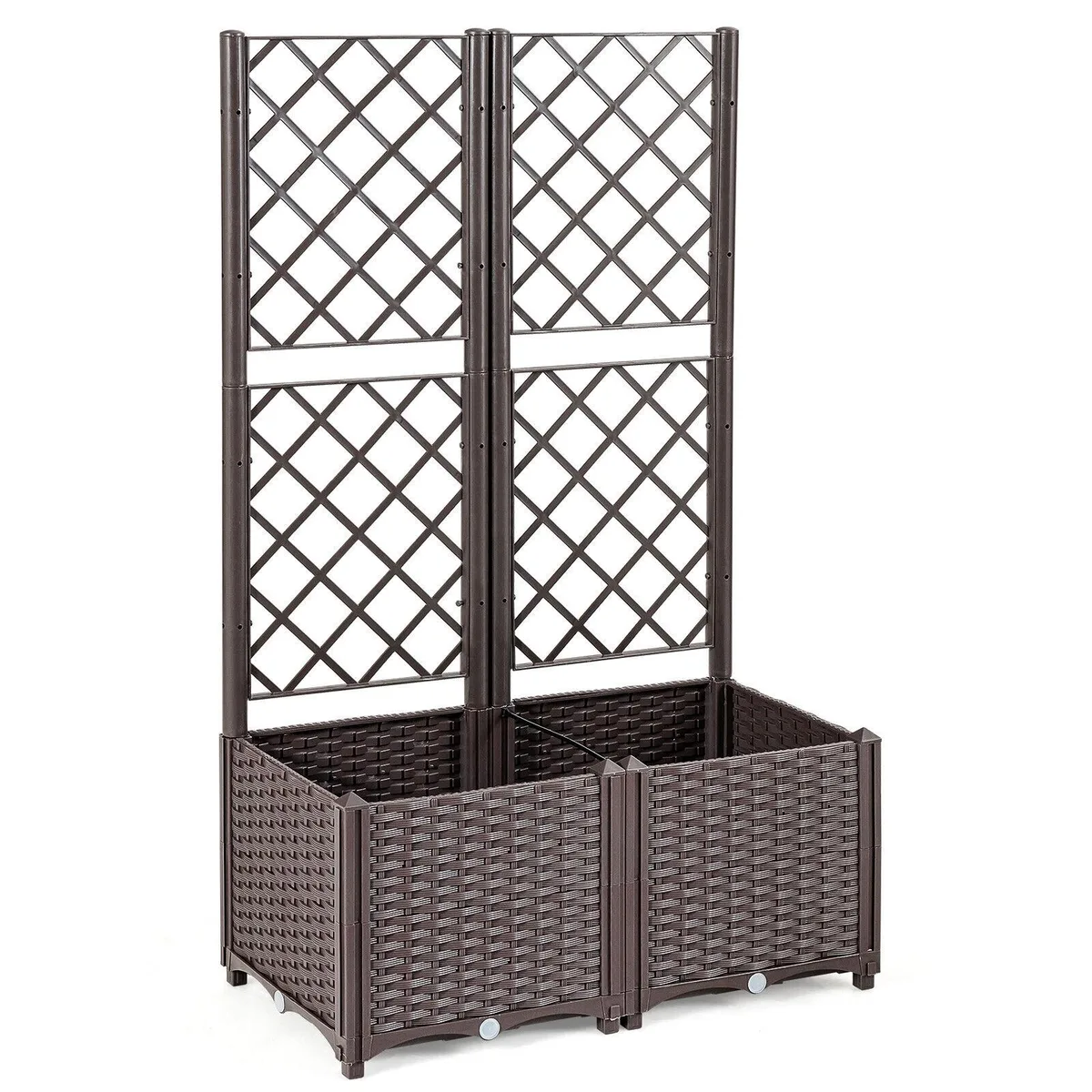 SlickBlue SlickBlue Raised Garden Bed with Trellis 32x16x53in Brown — product photo