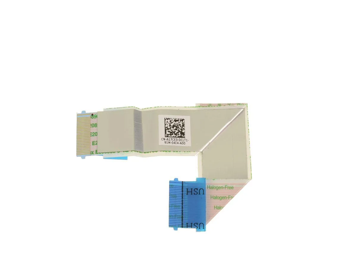 Flat beige ribbon cable with connectors at each end