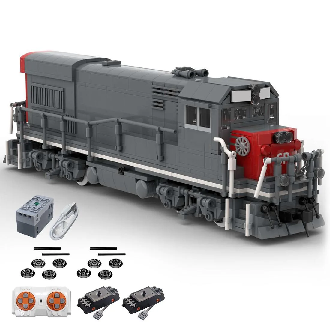 ZITIANYOUBUILD ZITIANYOUBUILD MOC-105008 U-18B Southern Pacific Fantasy Livery Retro Train 1400PCS Educational Building Set — product photo