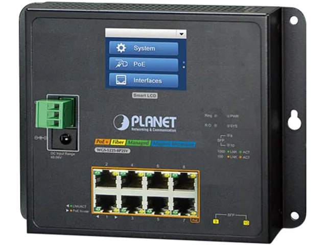 PLANET PLANET WGS-5225-8P2SV 8-port PoE+ 2-port SFP managed network switch — product photo