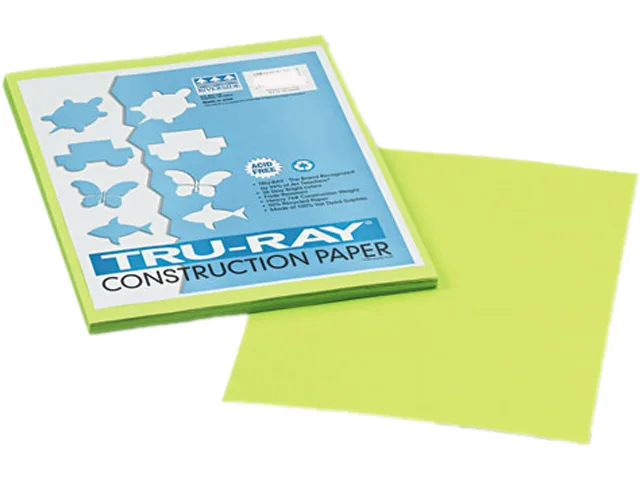 Pacon Pacon 103423 construction paper 76 lbs 9 x 12 brilliant lime 50 sheets — product photo