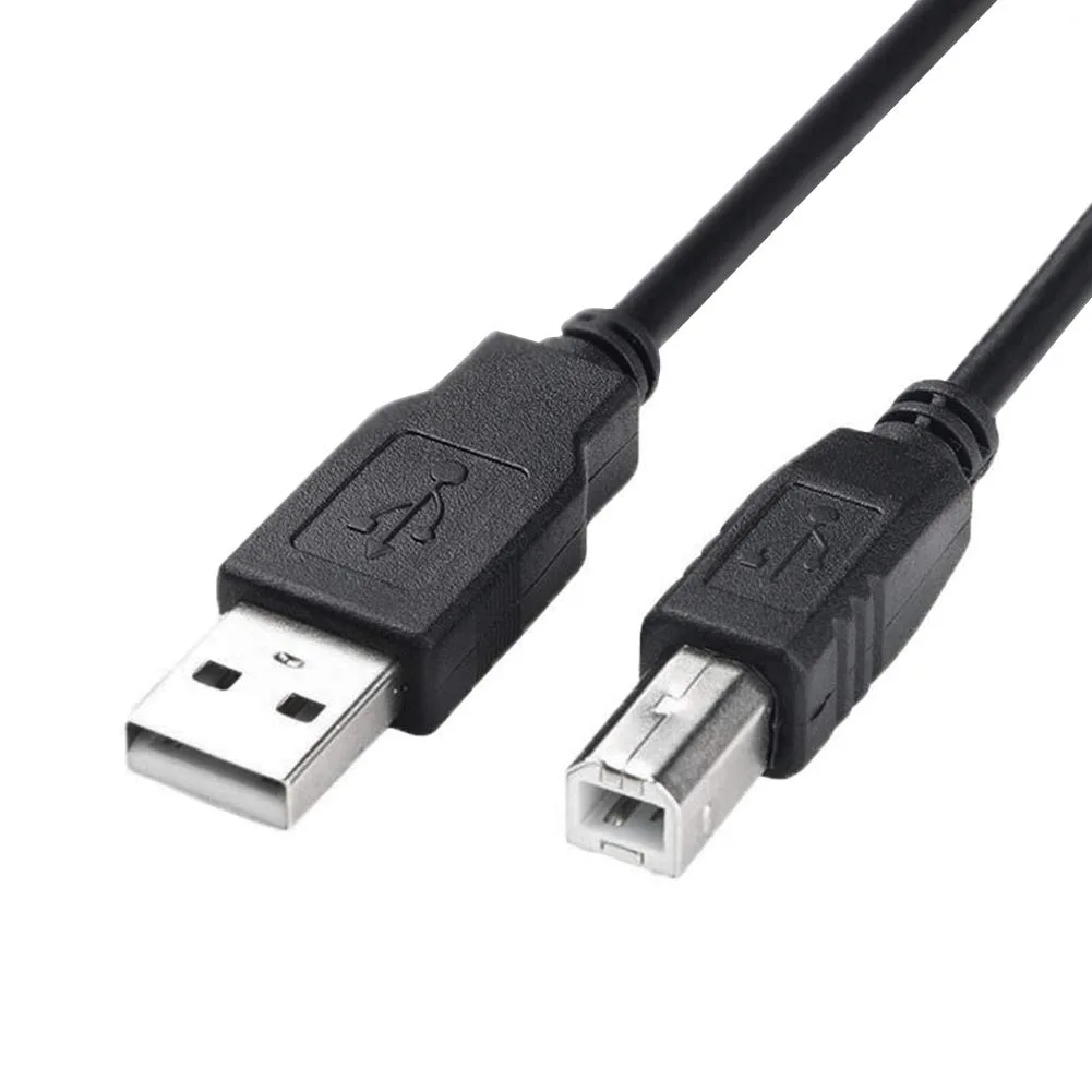 Black USB 2.0 A male to B male printer cable 10FT