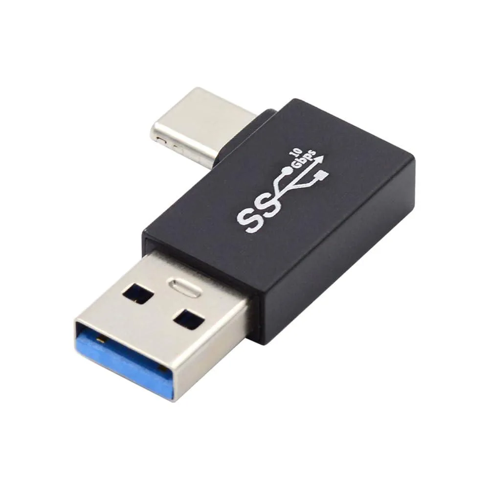 Fervit Fervit USB 3.0 Type A to USB 3.1 Type C 10Gbps 90 Degree Right Angled Adapter — product photo