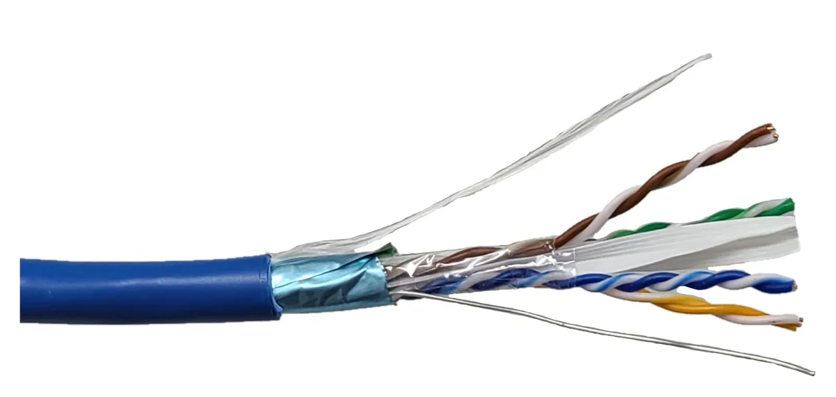 Micro Connectors Micro Connectors 250 ft CAT 6A Shielded CMR Bulk Cable with 10-Pack RJ45 Connectors Blue — product photo