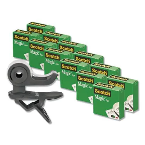 3M 3M 810K12C19 Tape Clip Dispenser with 12 rolls .75" x 1000 — product photo