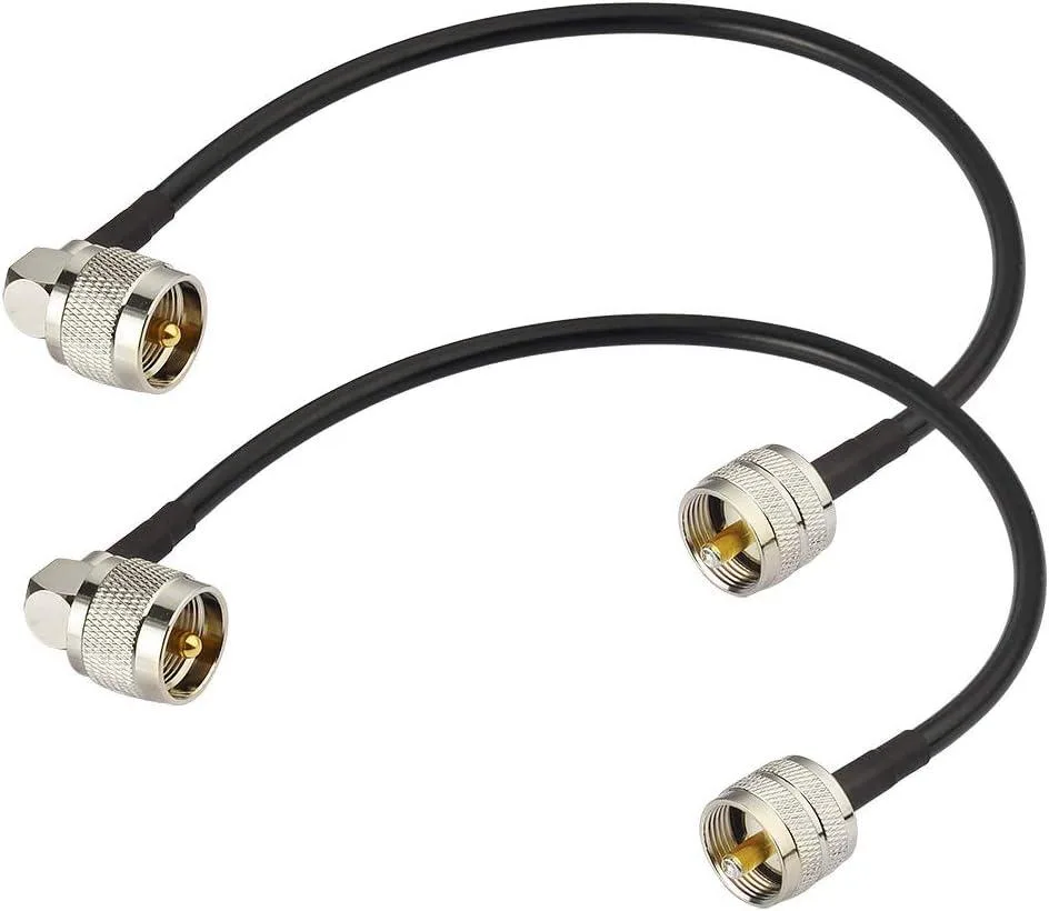 PISKEKAT PISKEKAT PL-259 UHF male-male RG58 coaxial rf cable 12 inch 2-pack — product photo