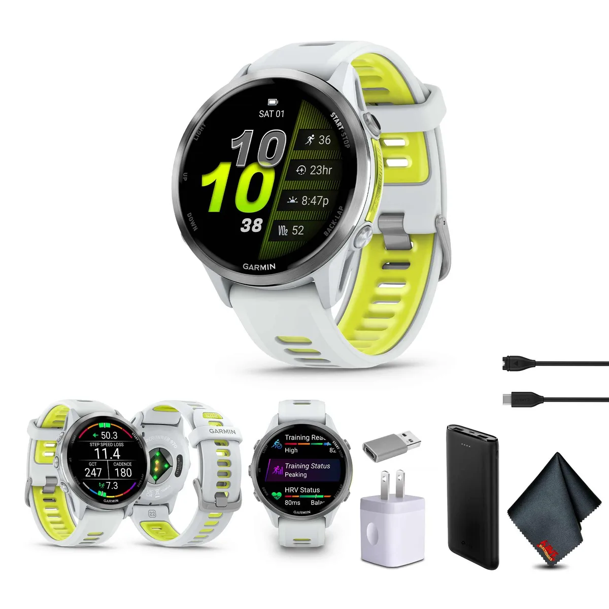 Garmin Garmin Forerunner 970 Titanium Whitestone Bundle 1.3" wearable technology — product photo