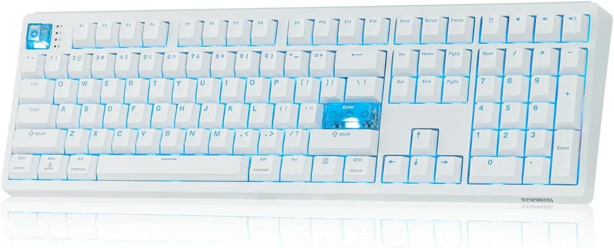 Epomaker Epomaker HE108 Gaming Keyboard Full-Sized Hall Effect 10000mAh White — product photo
