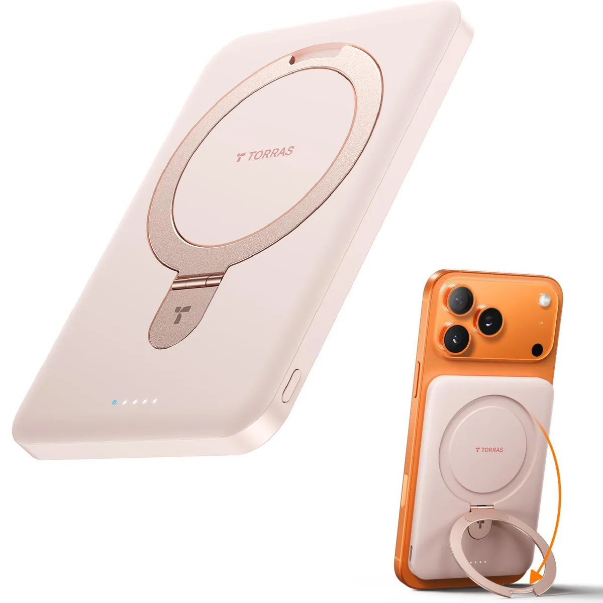 TORRAS PB9 EasyGo 5000mAh 22.5W Magnetic Power Bank Rose Gold — product photo