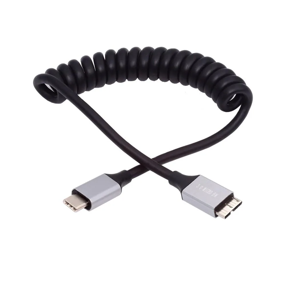 Fervit Fervit USB-C to Micro-USB 3.0 coiled cable 100cm 5Gbps — product photo