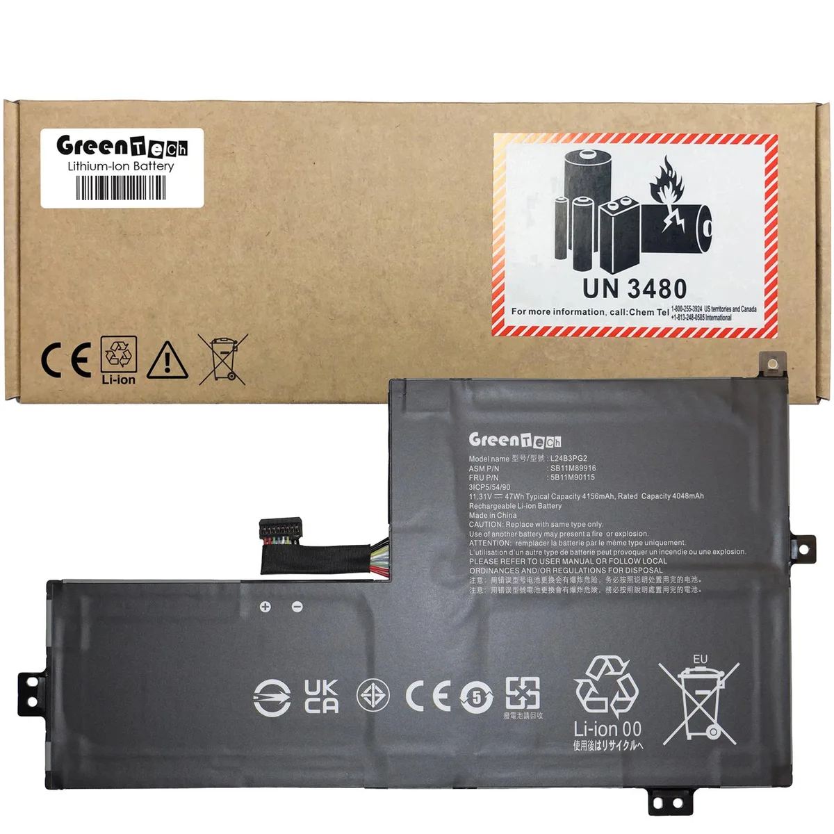 GreenTechLLC GreenTechLLC 5B11Q37253 47Wh 11.31V laptop battery for Lenovo 500e Chromebook Gen 4s — product photo