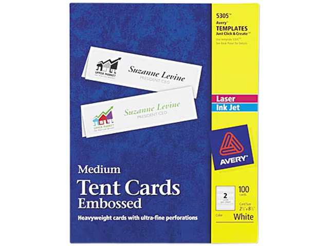 Avery Avery 5305 Tent Cards 2.5" x 8.5" 100 Pack — product photo