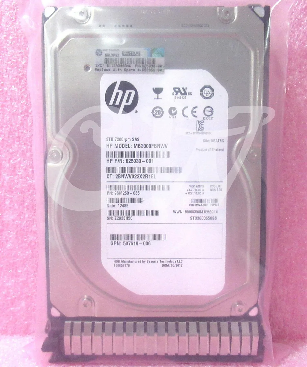 HP HP MB3000FBNWV 3TB 7200RPM 6G SAS 3.5" internal hard drive — product photo