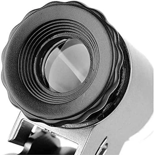 Twelve gray fiberglass pocket microscopes with LED and UV lights