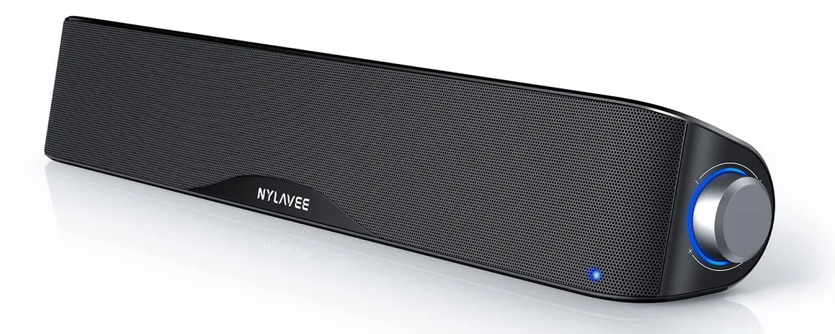 Nylavee SK100 2.0 Soundbar Bluetooth 5.0 3.5mm Aux USB/USB-C Powered — product photo