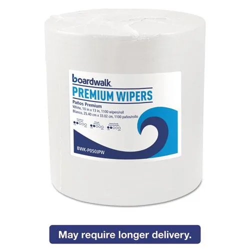 Boardwalk Boardwalk P050JPW Hydrospun Wipers White 10 x 13 1100/Roll — product photo