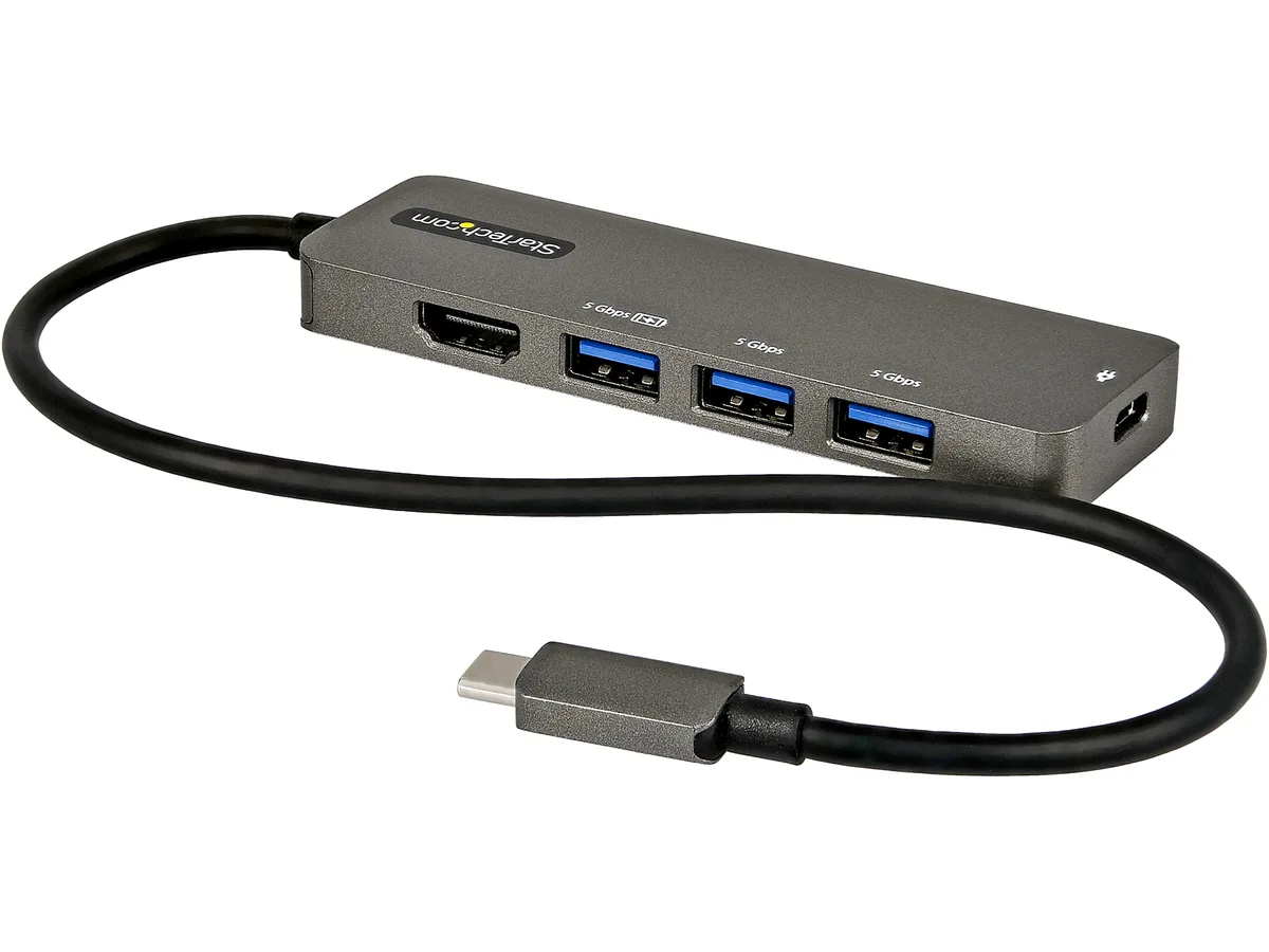 STARTECH STARTECH DKT30CHPD3 docking station 4K 60Hz HDMI 100W PD 5Gbps USB 3.0 12" cable — product photo