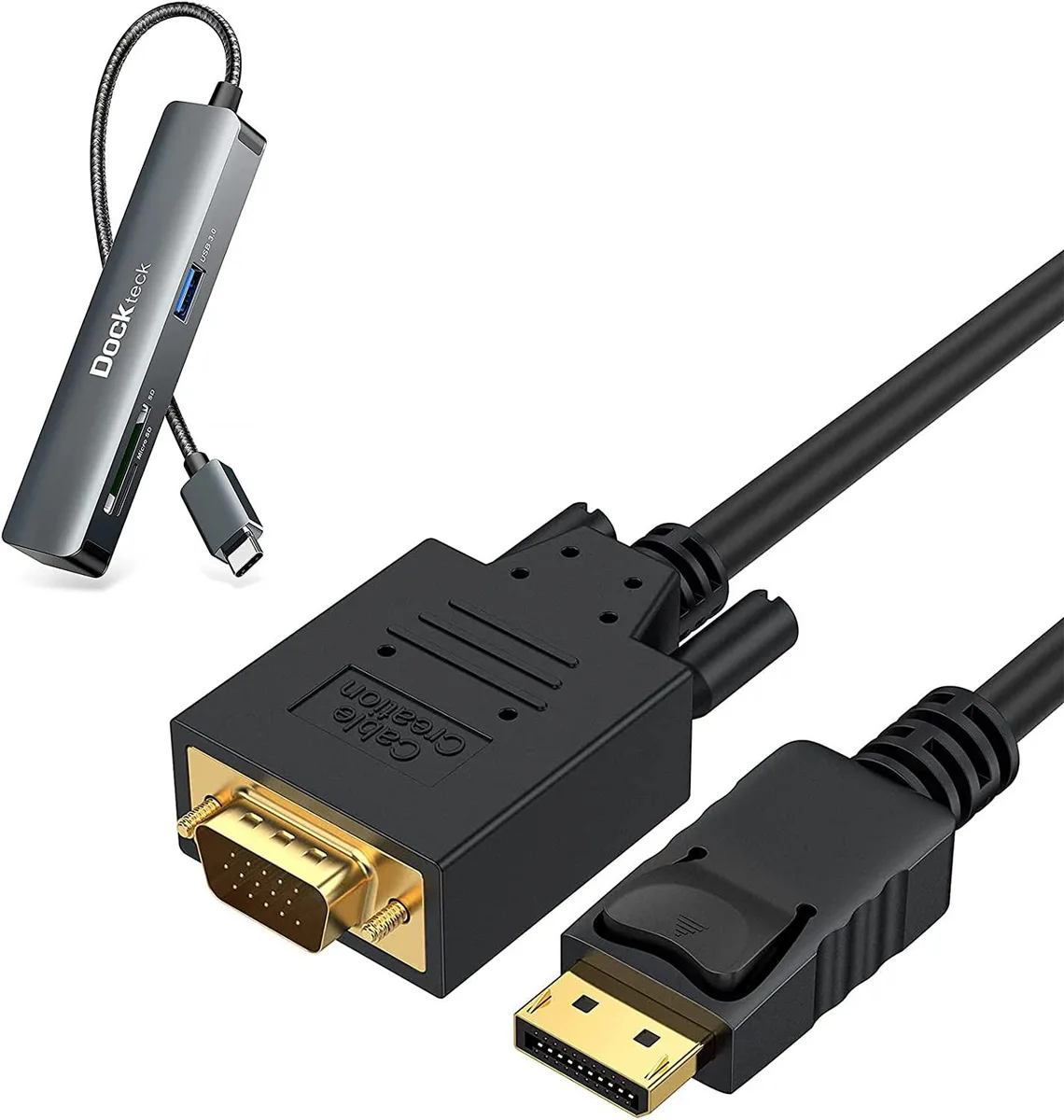 CableCreation CableCreation DisplayPort to VGA Adapter 6FT with USB-C Hub 5-in-1 — product photo
