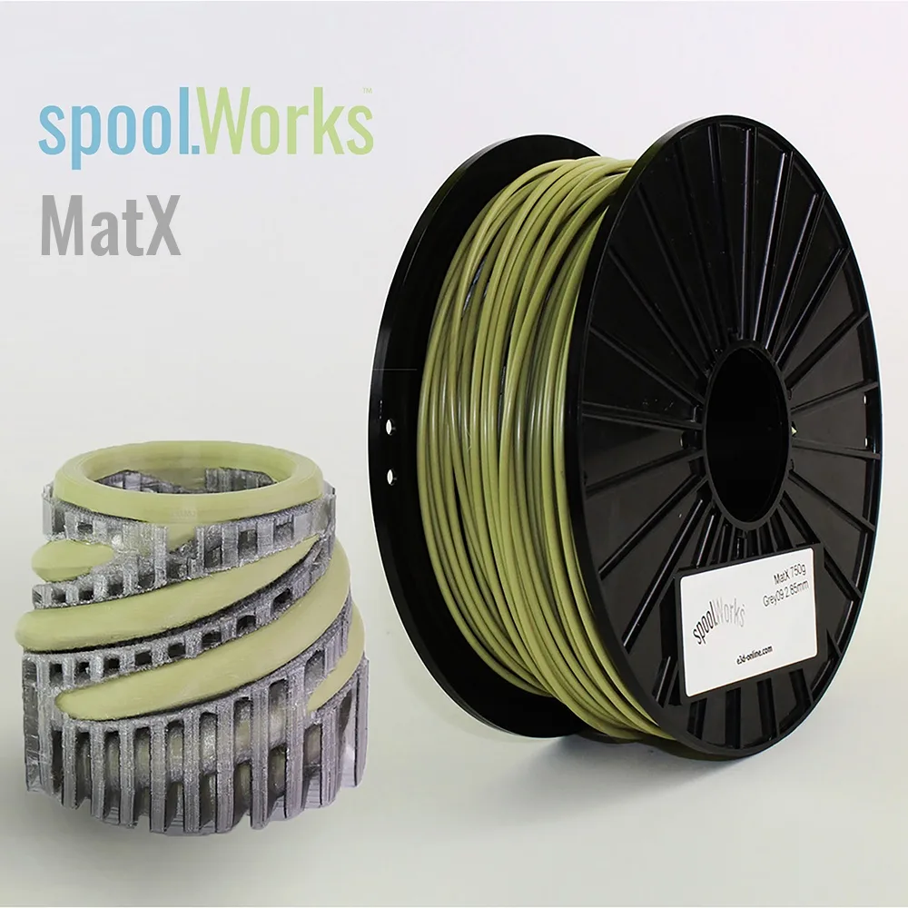 E3D Online E3D Online spoolWorks MatX ASA Filament 2.85mm 750g Olive Grey09 3d printers accessory — product photo