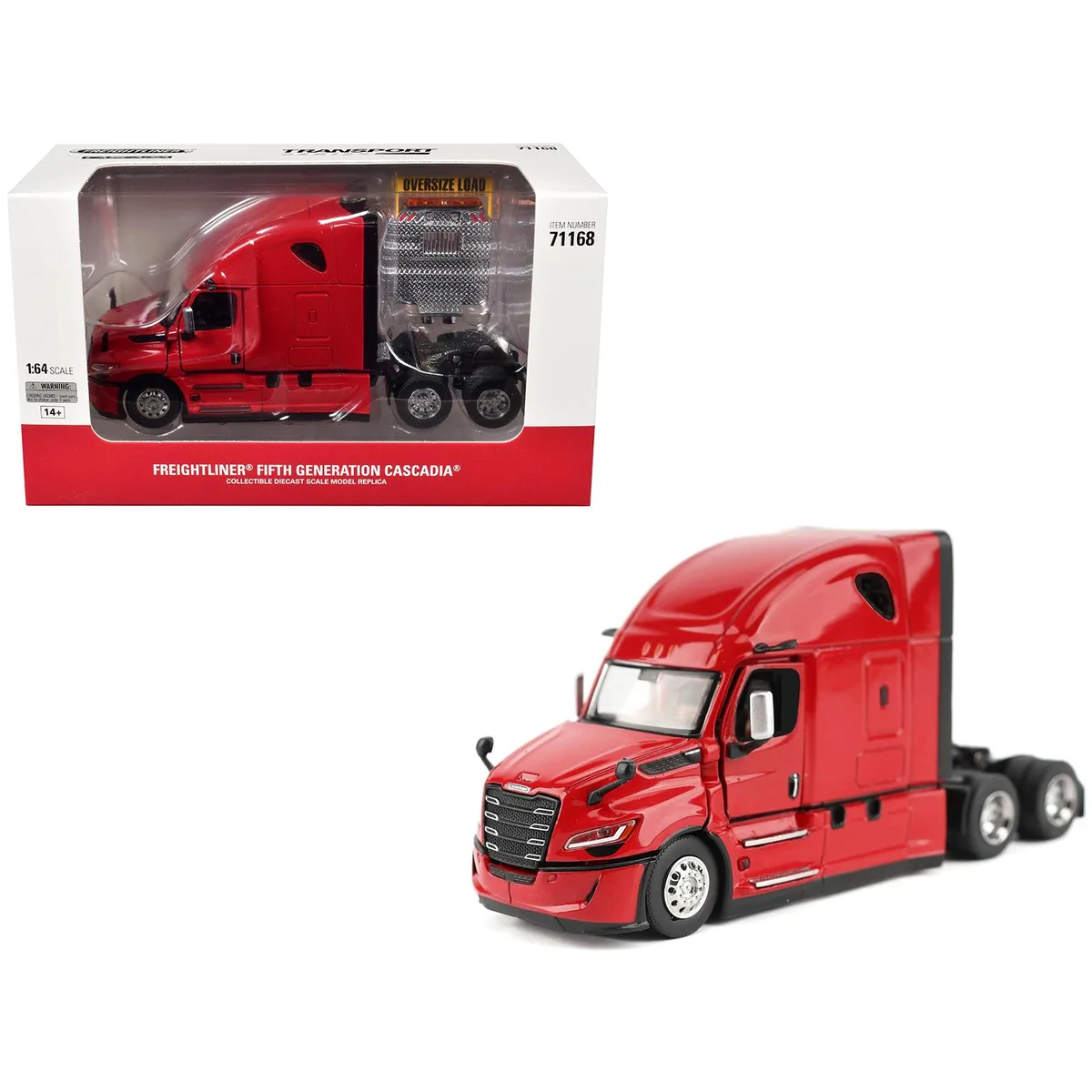 DieCast Masters DieCast Masters 2025 Freightliner Cascadia Gen-5 Sleeper Cab Red "Transport Series" 1/64 hobby collectible — product photo